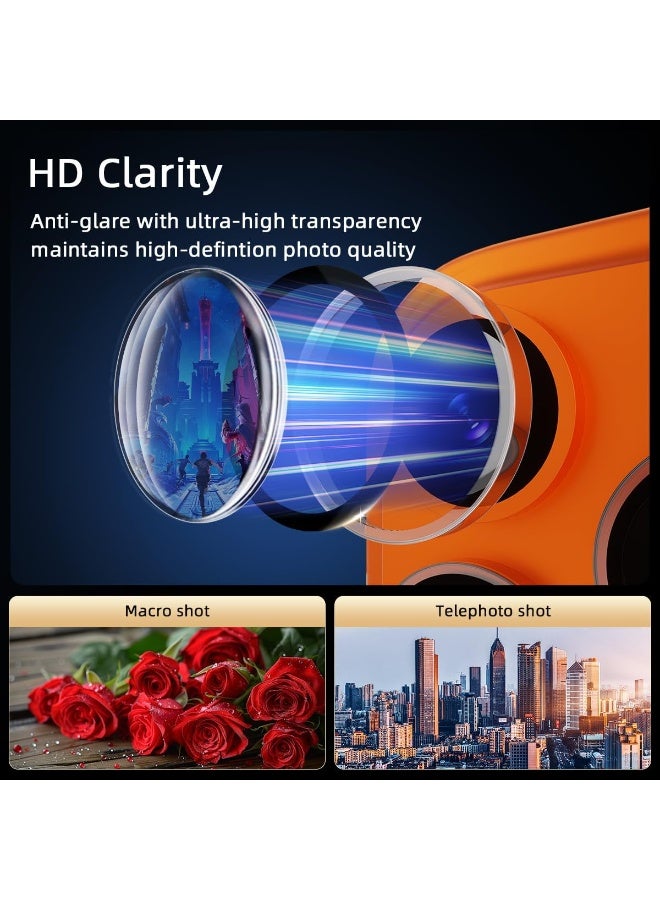 ACLIX Camera Lens Protector - for 17 Pro Max, Shatterproof Ultra HD 9H Tempered Glass for iPhone Screen Metal Ring Cover Film,Anti-Fingerprint,Scratch Resistant, (Deep Blue) - Image 4